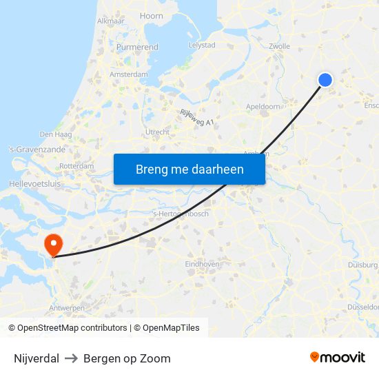 Nijverdal to Bergen op Zoom map