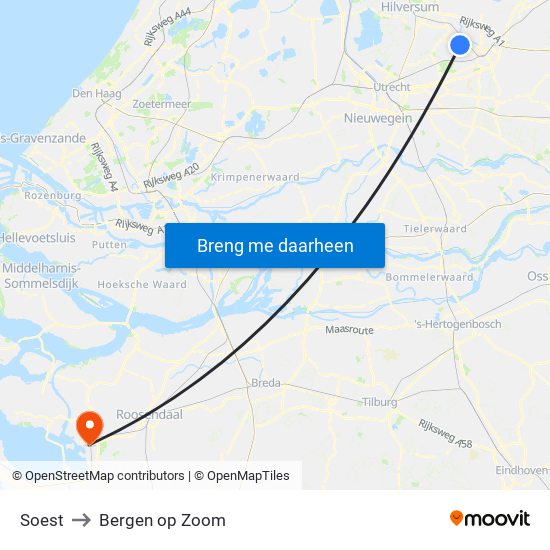 Soest to Bergen op Zoom map