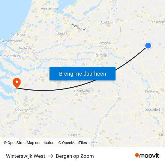 Winterswijk West to Bergen op Zoom map