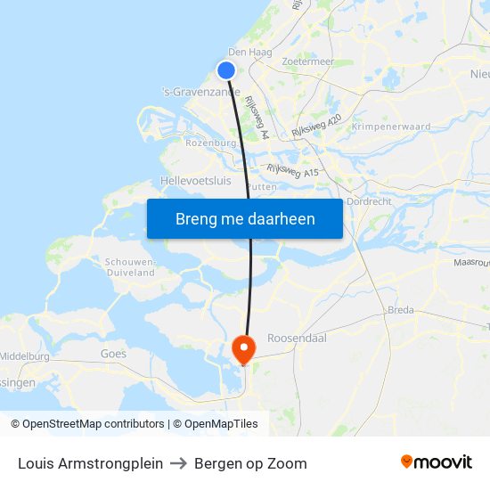 Louis Armstrongplein to Bergen op Zoom map