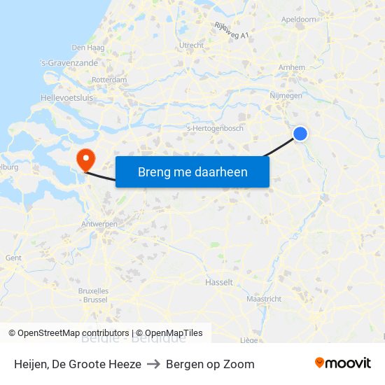 Heijen, De Groote Heeze to Bergen op Zoom map