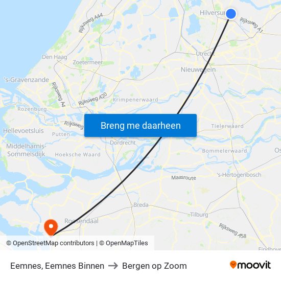 Eemnes, Eemnes Binnen to Bergen op Zoom map