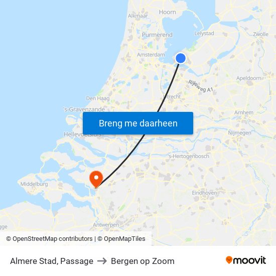 Almere Stad, Passage to Bergen op Zoom map