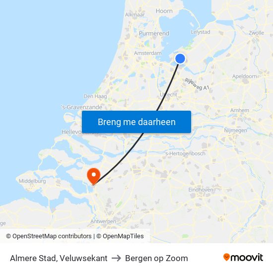 Almere Stad, Veluwsekant to Bergen op Zoom map