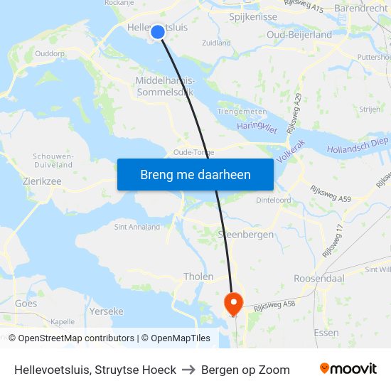 Hellevoetsluis, Struytse Hoeck to Bergen op Zoom map