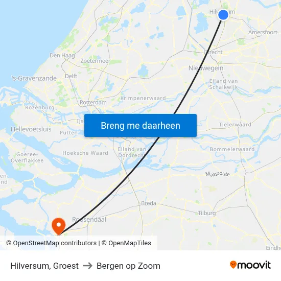 Hilversum, Groest to Bergen op Zoom map