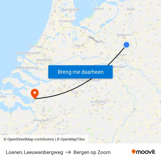 Loenen, Leeuwenbergweg to Bergen op Zoom map