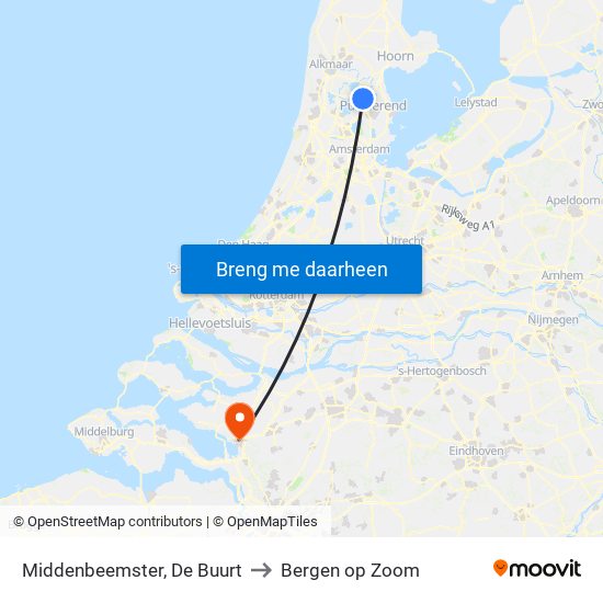 Middenbeemster, De Buurt to Bergen op Zoom map