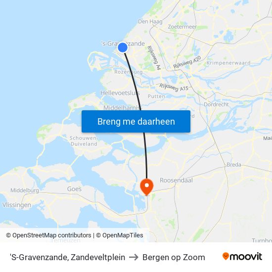 'S-Gravenzande, Zandeveltplein to Bergen op Zoom map