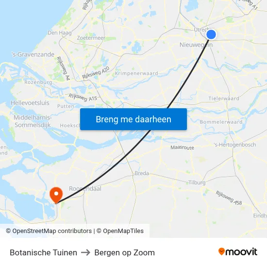 Botanische Tuinen to Bergen op Zoom map