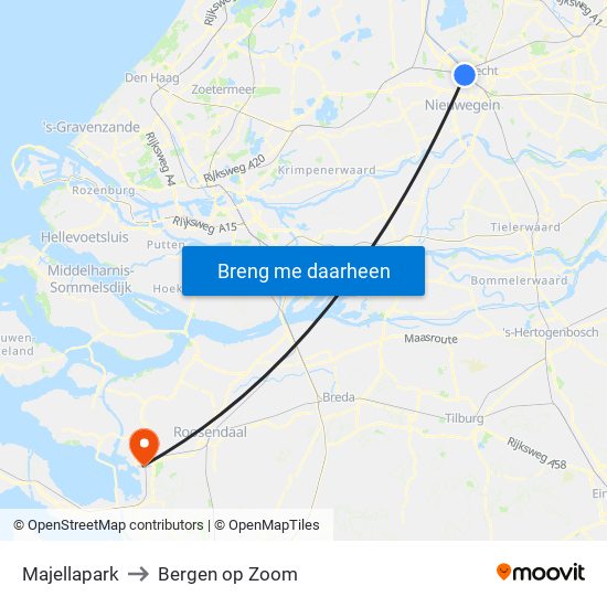 Majellapark to Bergen op Zoom map