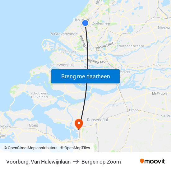 Voorburg, Van Halewijnlaan to Bergen op Zoom map