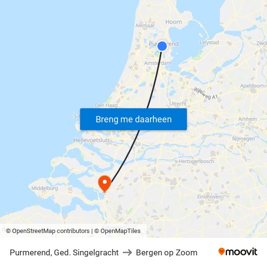 Purmerend, Ged. Singelgracht to Bergen op Zoom map