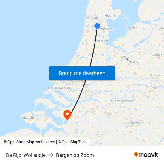 De Rijp, Wollandje to Bergen op Zoom map