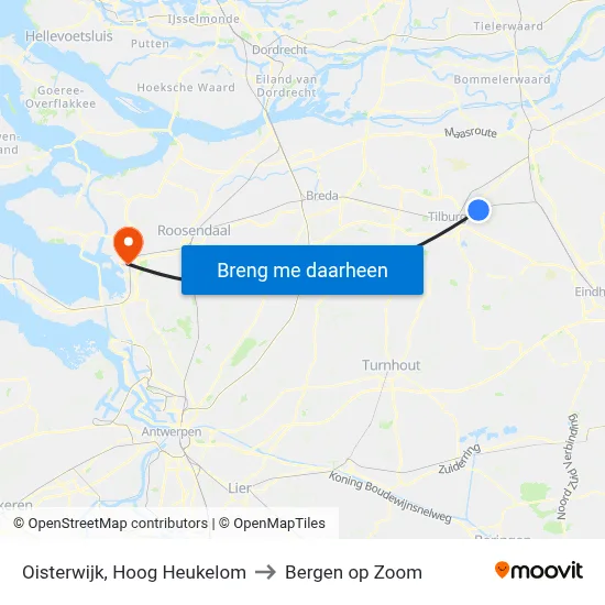 Oisterwijk, Hoog Heukelom to Bergen op Zoom map