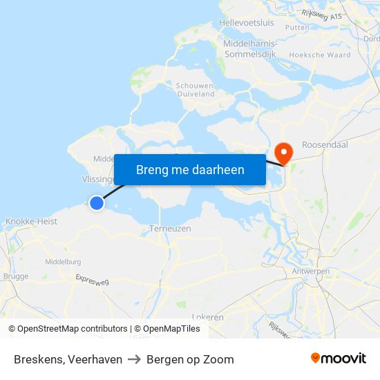 Breskens, Veerhaven to Bergen op Zoom map