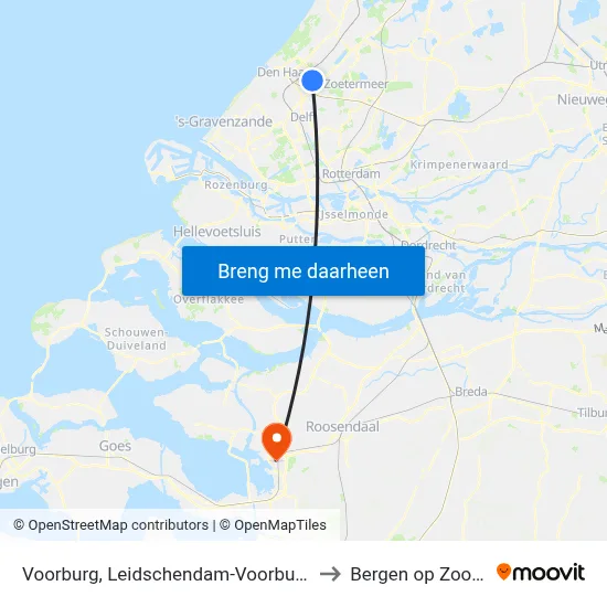 Voorburg, Leidschendam-Voorburg to Bergen op Zoom map
