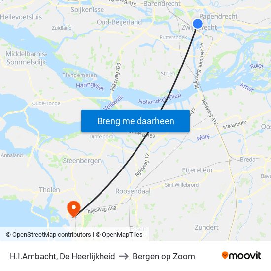 H.I.Ambacht, De Heerlijkheid to Bergen op Zoom map