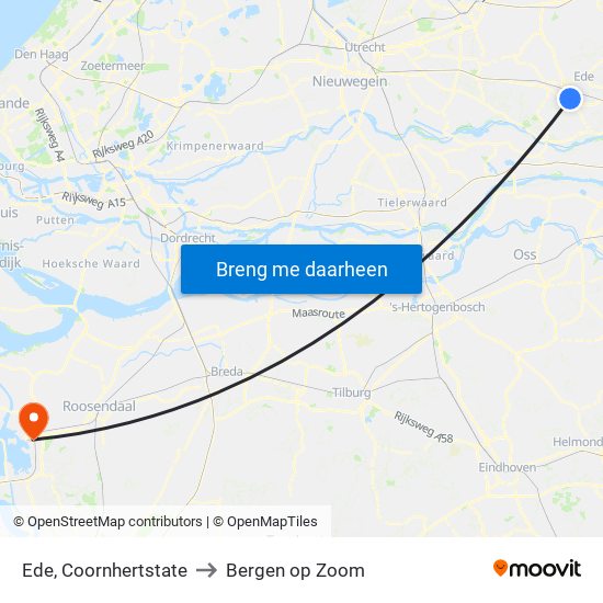 Ede, Coornhertstate to Bergen op Zoom map