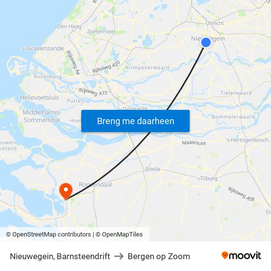 Nieuwegein, Barnsteendrift to Bergen op Zoom map