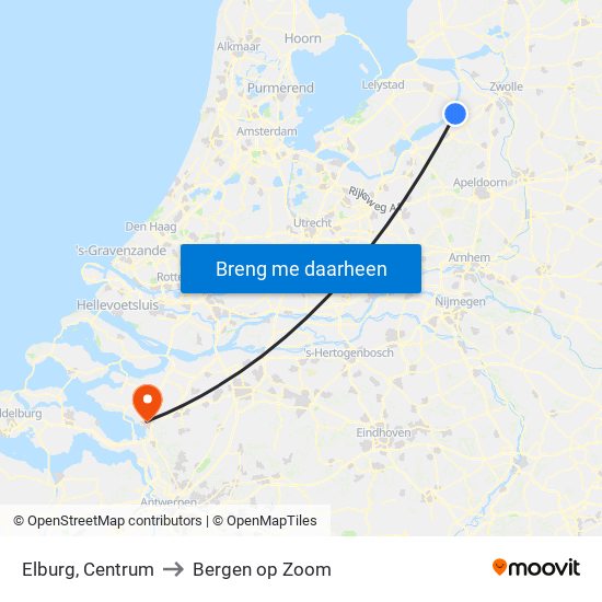 Elburg, Centrum to Bergen op Zoom map