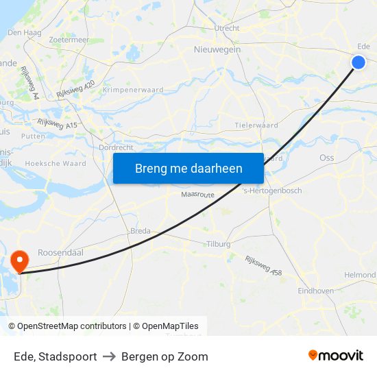 Ede, Stadspoort to Bergen op Zoom map