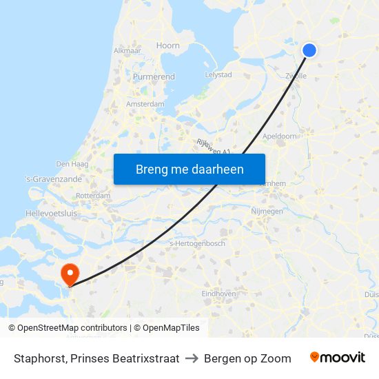 Staphorst, Prinses Beatrixstraat to Bergen op Zoom map