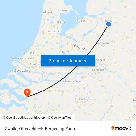 Zwolle, Otterveld to Bergen op Zoom map