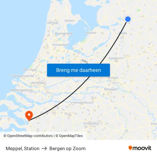 Meppel, Station to Bergen op Zoom map