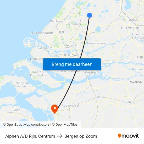 Alphen A/D Rijn, Centrum to Bergen op Zoom map