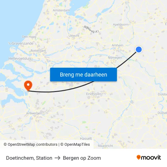 Doetinchem, Station to Bergen op Zoom map
