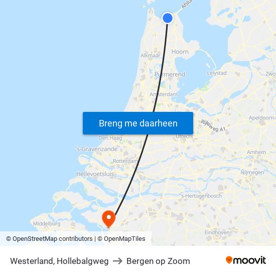 Westerland, Hollebalgweg to Bergen op Zoom map