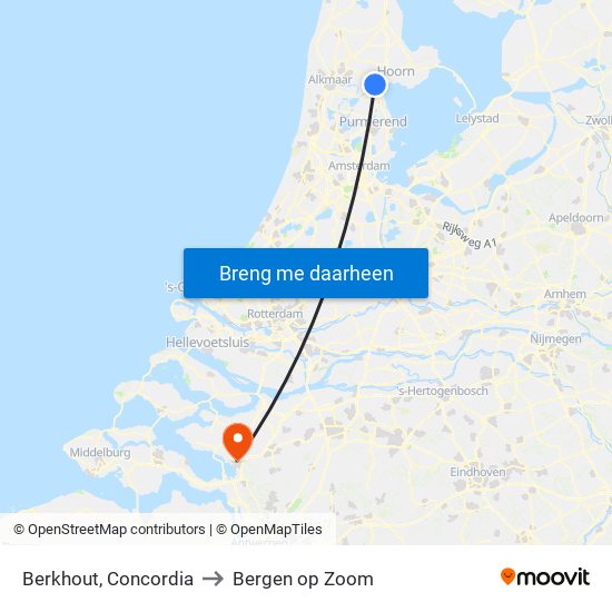 Berkhout, Concordia to Bergen op Zoom map