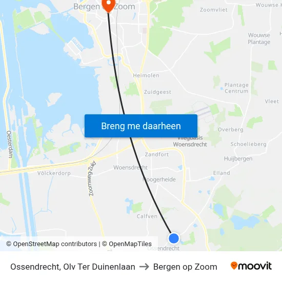 Ossendrecht, Olv Ter Duinenlaan to Bergen op Zoom map