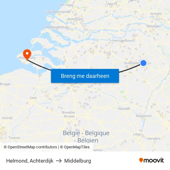 Helmond, Achterdijk to Middelburg map