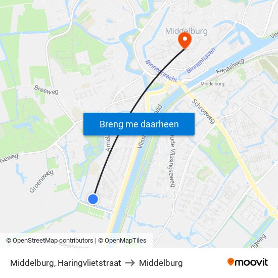 Middelburg, Haringvlietstraat to Middelburg map