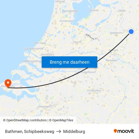 Bathmen, Schipbeeksweg to Middelburg map