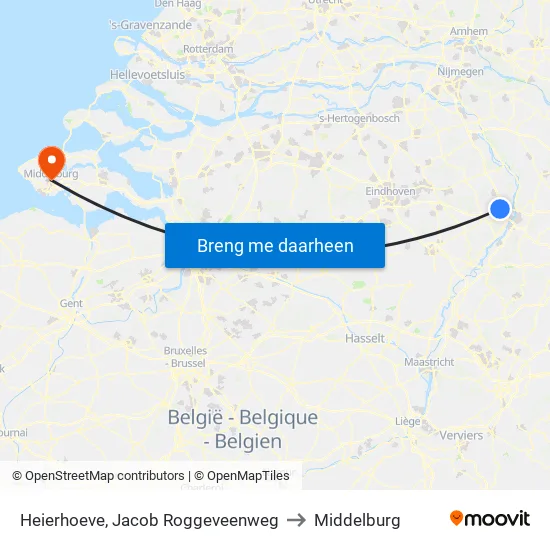 Heierhoeve, Jacob Roggeveenweg to Middelburg map