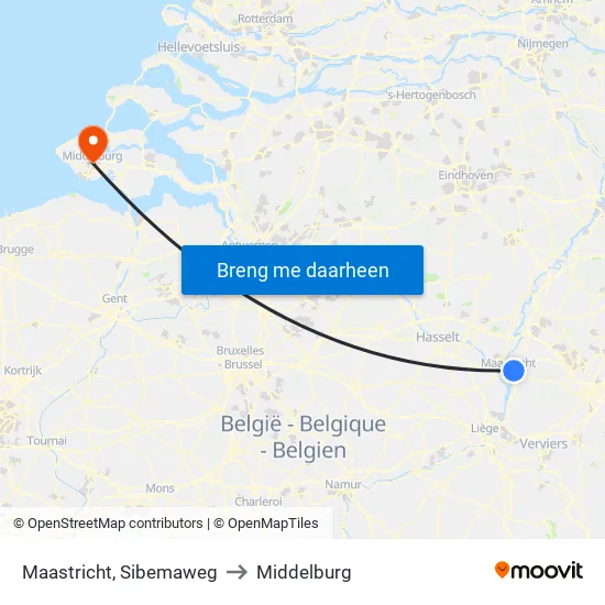 Maastricht, Sibemaweg to Middelburg map