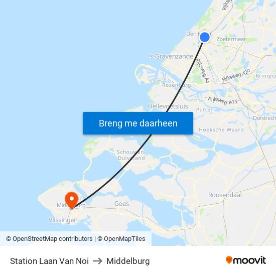 Station Laan Van Noi to Middelburg map