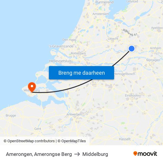 Amerongen, Amerongse Berg to Middelburg map