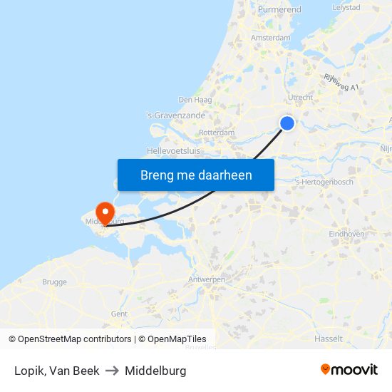 Lopik, Van Beek to Middelburg map