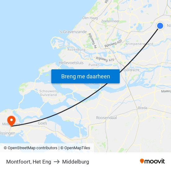 Montfoort, Het Eng to Middelburg map