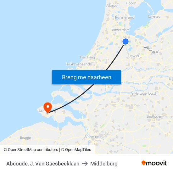 Abcoude, J. Van Gaesbeeklaan to Middelburg map