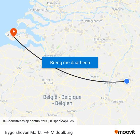 Eygelshoven Markt to Middelburg map