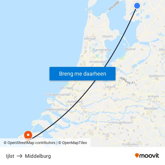 Ijlst to Middelburg map