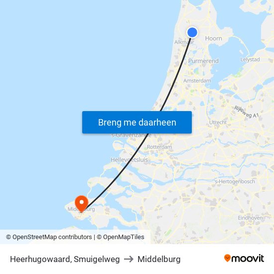 Heerhugowaard, Smuigelweg to Middelburg map