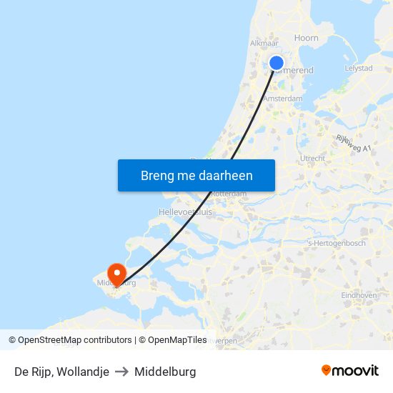 De Rijp, Wollandje to Middelburg map