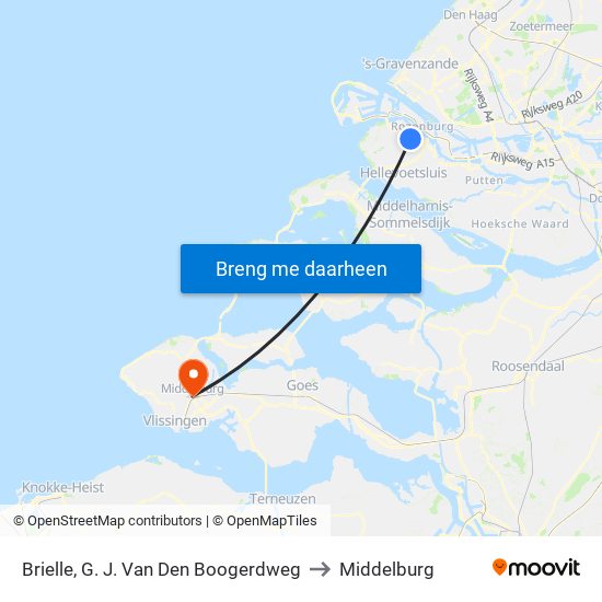 Brielle, G. J. Van Den Boogerdweg to Middelburg map