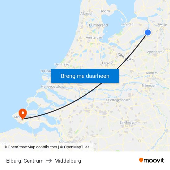 Elburg, Centrum to Middelburg map